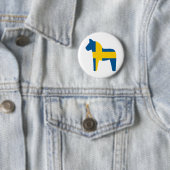 Zweden vlag Dala Horse Ronde Button 5,7 Cm (In situ)