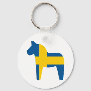 Zweden vlag Dala Horse Sleutelhanger