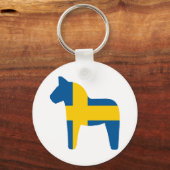 Zweden vlag Dala Horse Sleutelhanger (Voorkant)