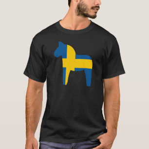 Zweden vlag Dala Horse T-shirt