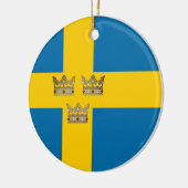 Zweden vlag / Drie kronen toegevoegd Keramisch Ornament (Links)