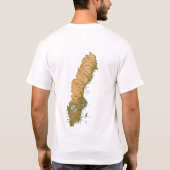 Zweden Vlag en kaart T-Shirt (Achterkant)