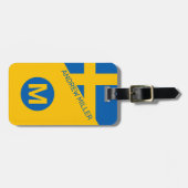 Zweden Vlag Gepersonaliseerde moderne reisbagage Bagagelabel (Voorkant horizontaal)