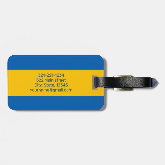 Zweden Vlag Gepersonaliseerde moderne reisbagage Bagagelabel (Achterkant horizontaal)