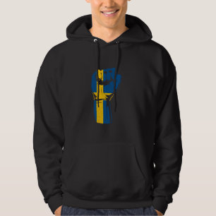 Zweden Vlag Handvuist Zweeds Pride Sverige Zweeds Hoodie