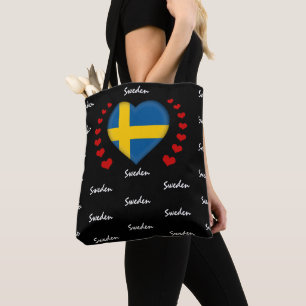 Zweden Vlag & hart, mode Zweedse vlag /sport Tote Bag