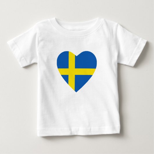 Zweden Vlag Hart T-shirt (Voorkant)