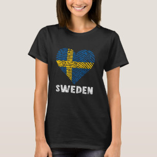 Zweden Vlag Hart Zweedse Trots Sverige Zweedse Wor T-shirt