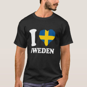 Zweden Vlag Ik Hou van Zweden Zweedse Roots Zweeds T-shirt