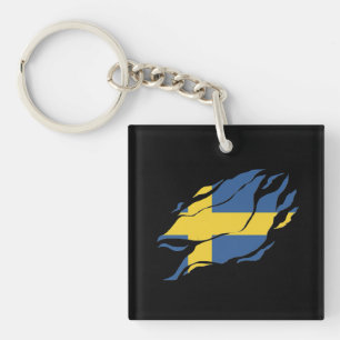 Zweden vlag in mij, Sverige binnen klauw Mark Sleutelhanger