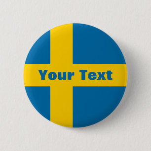Zweden Vlag Jouw tekst Button