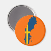 Zweden vlag kaart magneet (Voorkant / Achterkant)
