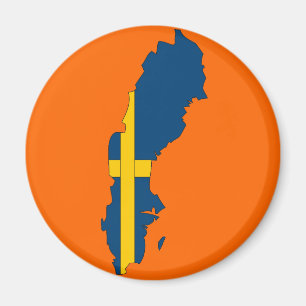 Zweden vlag kaart magneet