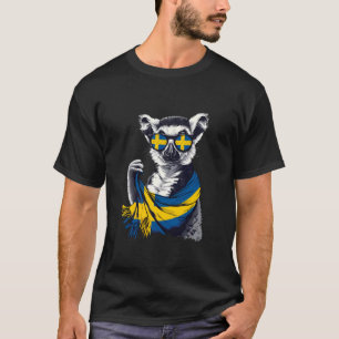 Zweden Vlag Lemur Sverige Zweedse Roots Zweedse Pr T-shirt