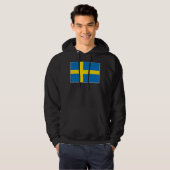 Zweden vlag met  Zweedse kleuren Hoodie (Voorkant volledig)