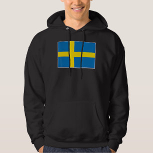 Zweden vlag met  Zweedse kleuren Hoodie