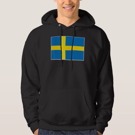Zweden vlag met  Zweedse kleuren Hoodie (Voorkant)