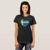 Zweden Vlag op vorm van hart Zweeds Zweden T-shirt (Voorkant volledig)