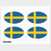 Zweden Vlag Ovale Sticker (Vel)
