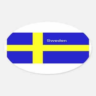 Zweden vlag ovalen ovale sticker
