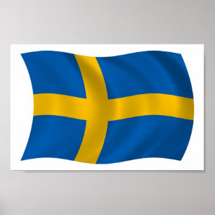 Zweden Vlag Poster Print