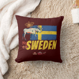 Zweden  Vlag Retro Moose Vakantie Souvenir Kussen