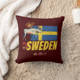 Zweden Vlag Retro Moose Vakantie Souvenir Kussen