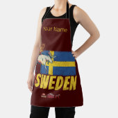 Zweden Vlag Retro Moose Vakantie Souvenir Schort (Insitu)