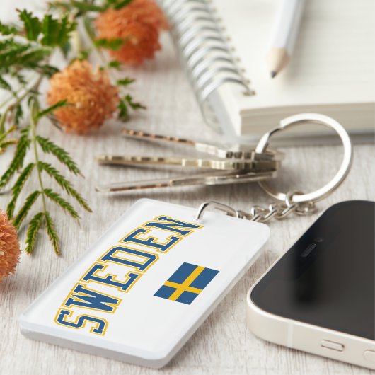 Zweden + vlag sleutelhanger (Voorkant Rechts)