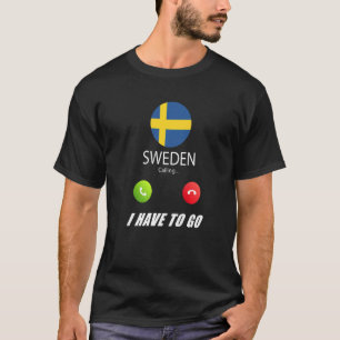 Zweden Vlag Souvenir Zweden Roept Roept T-shirt