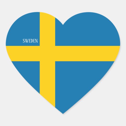 Zweden Vlag Splendid Patriotic Hart Sticker (Voorkant)