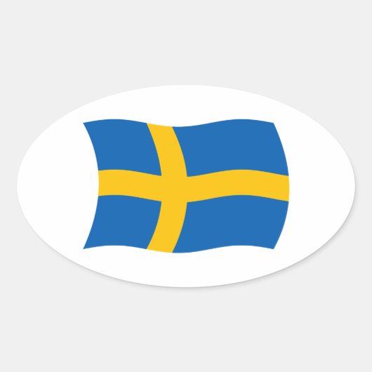 Zweden Vlag Sticker (Voorkant)