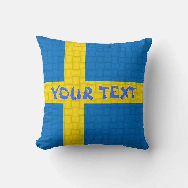 Zweden vlag: Voeg tekst toe Kussen (Voorkant)