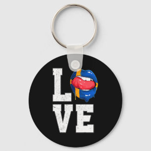 Zweden Vlag Voetbal Fan Liefde Zweed T Shirt  Sleutelhanger