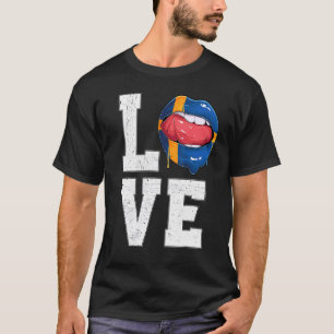 Zweden Vlag Voetbal Fan Love Zweed T-shirt
