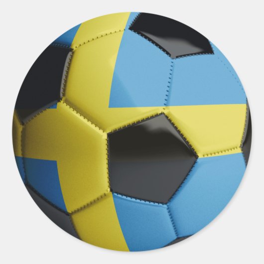 Zweden vlag Voetbal Ronde Sticker (Voorkant)