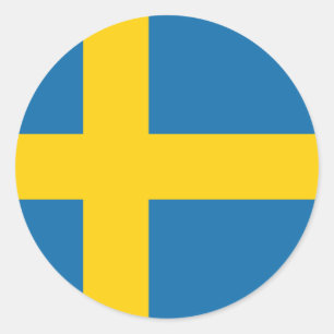Zweden Vlag x20 stickers zweeds rond cirkel vlag