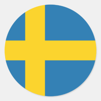 Zweden Vlag x20 stickers zweeds rond cirkel vlag