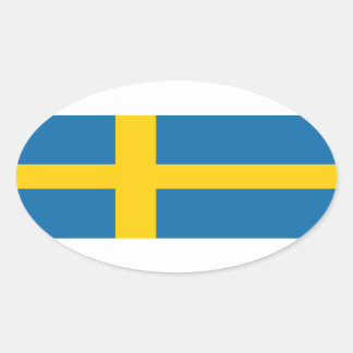 Zweden Vlag x20 stickers zweedse ovale vorm vlag