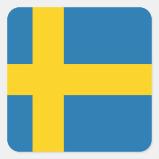 Zweden Vlag x20 stickers zweedse vierkante vlag
