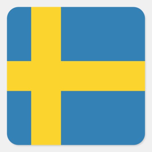 Zweden Vlag x20 stickers Zweedse vierkante vlag (Voorkant)