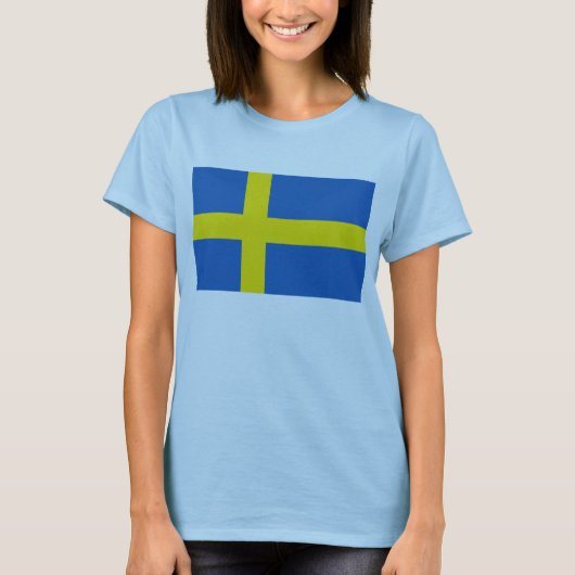 Zweden Vlag x Kaart T-Shirt (Voorkant)