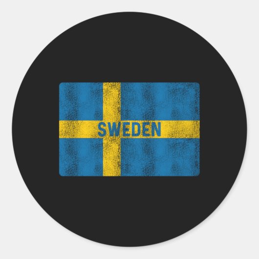 Zweden Vlag Zweeds Ronde Sticker (Voorkant)