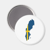 Zweden Vlaggenkaart op volledige grootte Magneet (Voorkant / Achterkant)