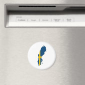 Zweden Vlaggenkaart op volledige grootte Magneet (Insitu (Vaatwasser))