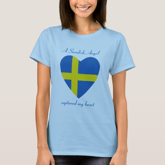 Zweden Vlaggenliefje T-Shirt (Voorkant)