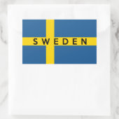 zweden vlaggenstaatsymbool naam tekst rechthoekige sticker (Tas)