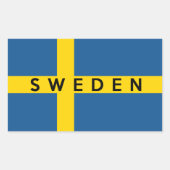 zweden vlaggenstaatsymbool naam tekst rechthoekige sticker (Voorkant)