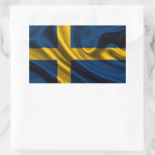 Zweden Vlaggenweefsel Rechthoekige Sticker (Tas)