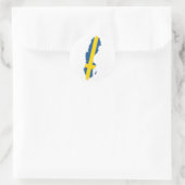 zweden - vlagkaart ronde sticker (Tas)